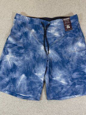 Fair Harbor The Ozone 10" Board Shorts Blue Tie Dye XL Chafe Free Liner NWT